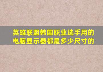 英雄联盟韩国职业选手用的电脑显示器都是多少尺寸的